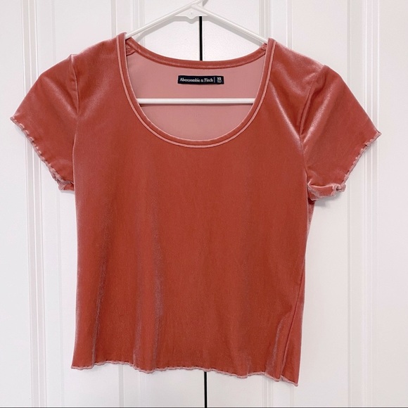 Abercrombie & Fitch Women’s Crushed Velvet Crop Top Size XS, Like New - Picture 1 of 4